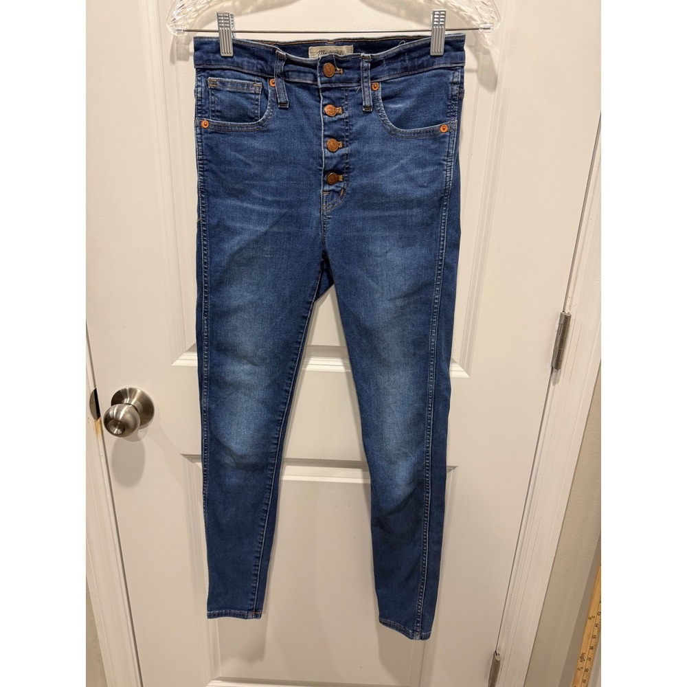 Madewell Womens Jeans 10" High-Rise Skinny Button Fly Blue 27